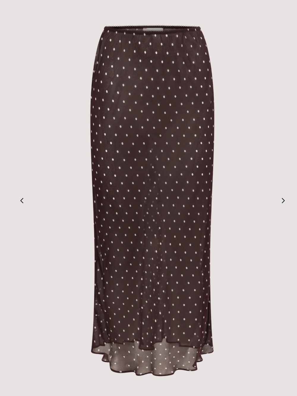 NWOT Dissh Vanessa Bitter Choc Sheer Spot Midi Skirt